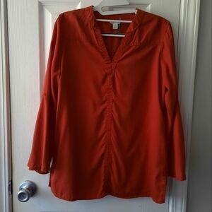 CATO Tencel Tunic Blouse Brick Red Color Size XS